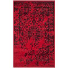 Adirondack, RED / BLACK, 3' X 5', Area Rug, ADR101F-3