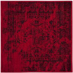 Adirondack, RED / BLACK, 4' X 4' Square, Area Rug, ADR101F-4SQ