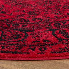 Adirondack, RED / BLACK, 4' X 4' Round, Area Rug, ADR101F-4R