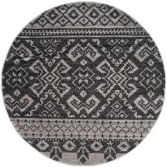 Adirondack, SILVER / BLACK, 6' X 6' Round, Area Rug, ADR107A-6R
