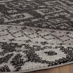 Adirondack, SILVER / BLACK, 4' X 4' Round, Area Rug, ADR107A-4R