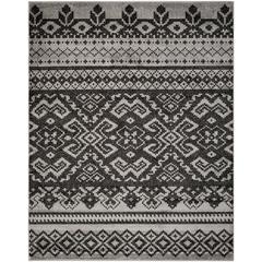 Adirondack, SILVER / BLACK, 8' X 10', Area Rug, ADR107A-8