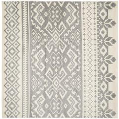 Adirondack, IVORY / SILVER, 8' X 8' Square, Area Rug, ADR107B-8SQ