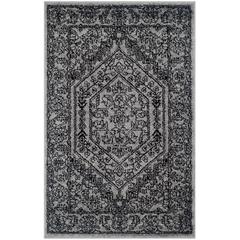 Adirondack, SILVER / BLACK, 2'-6" X 4', Area Rug, ADR108A-24