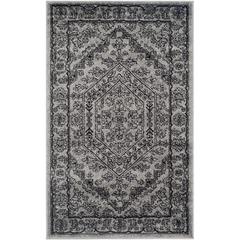 Adirondack, SILVER / BLACK, 3' X 5', Area Rug, ADR108A-3