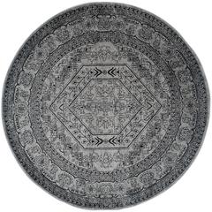 Adirondack, SILVER / BLACK, 8' X 8' Round, Area Rug, ADR108A-8R