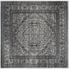 Adirondack, SILVER / BLACK, 8' X 8' Square, Area Rug, ADR108A-8SQ