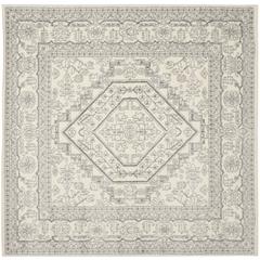 Adirondack, IVORY / SILVER, 6' X 6' Square, Area Rug, ADR108B-6SQ