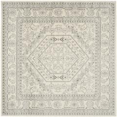 Adirondack, IVORY / SILVER, 8' X 8' Square, Area Rug