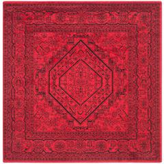 Adirondack, RED / BLACK, 4' X 4' Square, Area Rug, ADR108F-4SQ