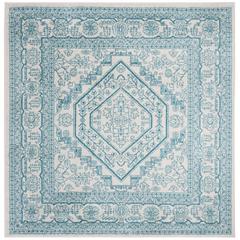Adirondack, IVORY / TEAL, 6' X 6' Square, Area Rug, ADR108G-6SQ