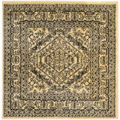 Adirondack, GOLD / BLACK, 4' X 4' Square, Area Rug