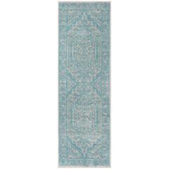Adirondack, LIGHT GREY / TEAL, 2'-6" X 8', Area Rug