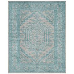 Adirondack, LIGHT GREY / TEAL, 8' X 10', Area Rug