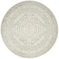 Adirondack, IVORY / SLATE, 6' X 6' Round, Area Rug, ADR108S-6R