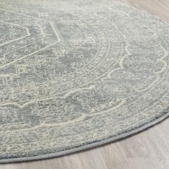 Adirondack, SLATE / IVORY, 10' X 10' Round, Area Rug