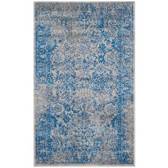 Adirondack, GREY / BLUE, 3' X 5', Area Rug
