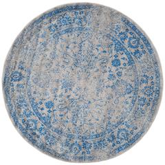 Adirondack, GREY / BLUE, 6' X 6' Round, Area Rug