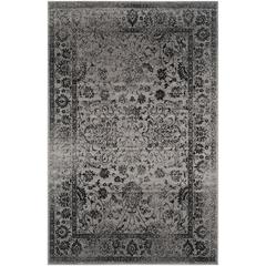 Adirondack, GREY / BLACK, 6' X 9', Area Rug, ADR109B-6