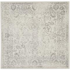 Adirondack, IVORY / SILVER, 4' X 4' Square, Area Rug, ADR109C-4SQ