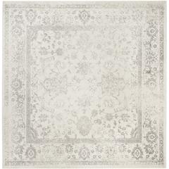Adirondack, IVORY / SILVER, 8' X 8' Square, Area Rug, ADR109C-8SQ
