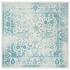Adirondack, IVORY / TEAL, 6' X 6' Square, Area Rug, ADR109D-6SQ