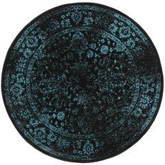Adirondack, BLACK / TEAL, 6' X 6' Round, Area Rug, ADR109K-6R