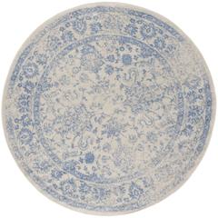 Adirondack, IVORY / LIGHT BLUE, 6' X 6' Round, Area Rug, ADR109L-6R
