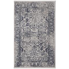 Adirondack, GREY / NAVY, 3' X 5', Area Rug