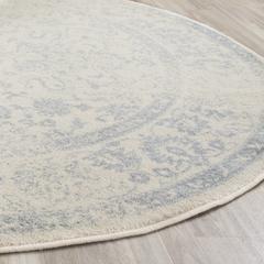 Adirondack, IVORY / SLATE, 8' X 8' Round, Area Rug