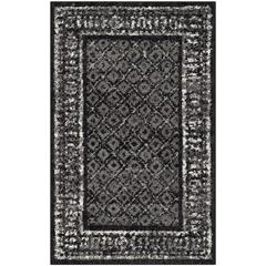 Adirondack, BLACK / SILVER, 2'-6" X 4', Area Rug, ADR110A-24