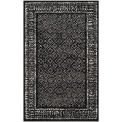 Adirondack, BLACK / SILVER, 3' X 5', Area Rug, ADR110A-3