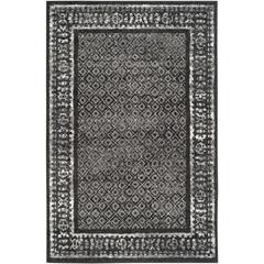 Adirondack, BLACK / SILVER, 4' X 6', Area Rug, ADR110A-4