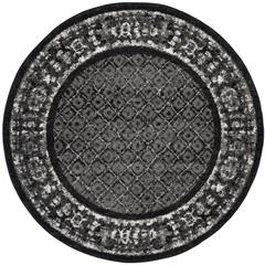 Adirondack, BLACK / SILVER, 4' X 4' Round, Area Rug, ADR110A-4R