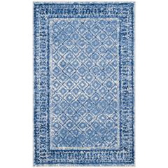 Adirondack, SILVER / BLUE, 3' X 5', Area Rug, ADR110D-3