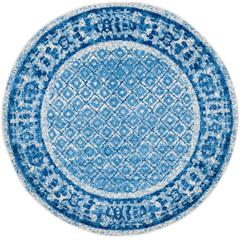Adirondack, SILVER / BLUE, 4' X 4' Round, Area Rug, ADR110D-4R