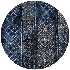 Adirondack, SILVER / BLACK, 4' X 4' Round, Area Rug, ADR111A-4R