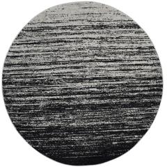 Adirondack, SILVER / BLACK, 6' X 6' Round, Area Rug, ADR113A-6R