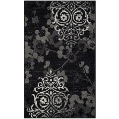 Adirondack, BLACK / SILVER, 3' X 5', Area Rug, ADR114A-3