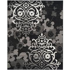 Adirondack, BLACK / SILVER, 8' X 10', Area Rug, ADR114A-8