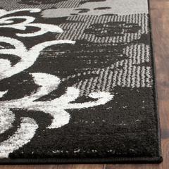 Adirondack, BLACK / SILVER, 11' X 15', Area Rug
