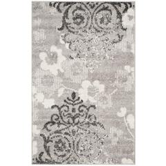 Adirondack, SILVER / IVORY, 2'-6" X 4', Area Rug, ADR114B-24