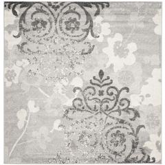 Adirondack, SILVER / IVORY, 6' X 6' Square, Area Rug, ADR114B-6SQ