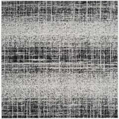 Adirondack, SILVER / BLACK, 4' X 4' Square, Area Rug, ADR116A-4SQ