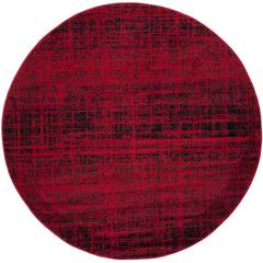 Adirondack, RED / BLACK, 4' X 4' Round, Area Rug, ADR116F-4R