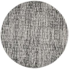Adirondack, BLACK / SILVER, 6' X 6' Round, Area Rug, ADR117A-6R