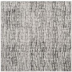 Adirondack, BLACK / SILVER, 4' X 4' Square, Area Rug, ADR117A-4SQ