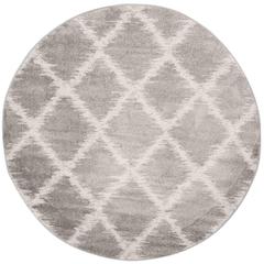 Adirondack, SILVER / IVORY, 6' X 6' Round, Area Rug, ADR120B-6R