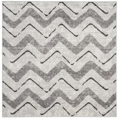 Adirondack, SILVER / CHARCOAL, 6' X 6' Square, Area Rug, ADR121P-6SQ