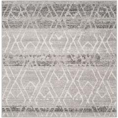 Adirondack, SILVER / IVORY, 6' X 6' Square, Area Rug, ADR124B-6SQ